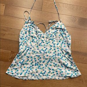 Marc Jacobs Blue and Green Polka Dot Camisole